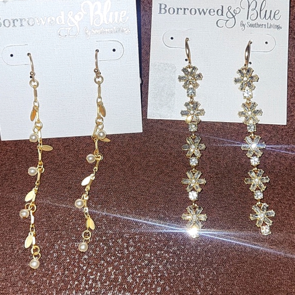 Southern Living Dangle Drop Linear Earrings Bundle